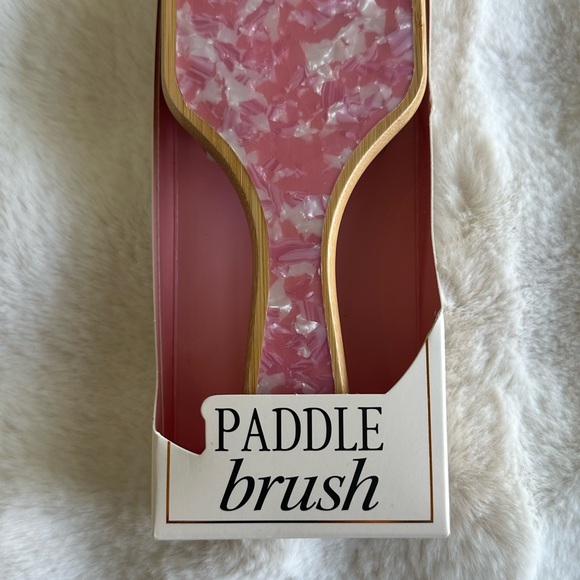 ? Pearlessence Bamboo Paddle Brush With Pink Mother Of Pearl! main image 6